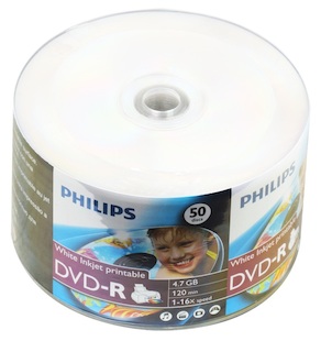 Диск DVD-R Philips 4.7Gb 16x Bulk (50шт)