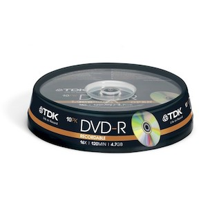 Диск TDK DVD-R 4.7Gb 16x Cake Box (10шт) (t19415) DVD-R47CBED100