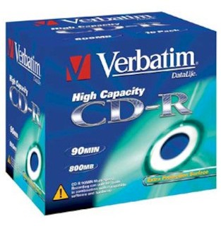 Диск CD-R Verbatim 800Mb 40x DataLife Jewel Case (10 шт.) 43428