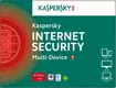 Антивирус Kaspersky Internet Security Multi-Device Russian Edition. на 3ПК - продление на 1 год