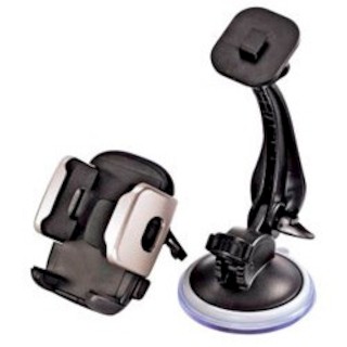 Держатель Hama H-108103  для смартфонов ширина 4-11 см разл. варианты крепления пластик черн/серебр