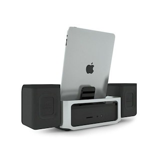 Док-станция Iluv IMM747BLK для iPad/iPhone USB + mini jack зарядка и прослушивание 3 динамика