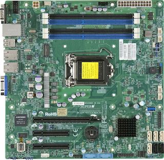 Материнская плата SuperMicro X10SLM-F Socket-1150 Intel C224 DDR3 uATX 1xRJ45 SATA3 VGA UDIMM, DOM B