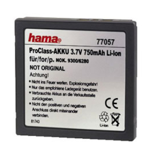 Аккумулятор Hama H-77057 Li-Ion для NOKIA 3 7В/750мАчi 5зв