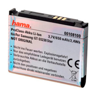 Аккумулятор Li-Ion Hama H-108100 3.7В/650мАч для Samsung GT-S5230 Star
