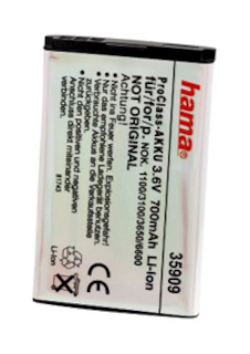 Аккумулятор Li-Ion Hama H-35909 3.7В/700мАч для Nokia 2300/3100/3650/6230/6600/6820