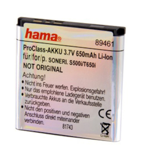 Аккумулятор Li-Ion Hama H-89461 3,7В/650мАч для Sony Ericsson S500i/T650i