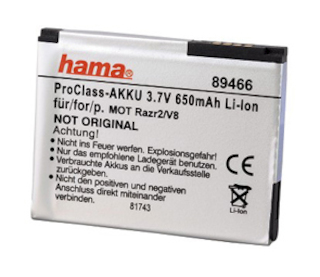 Аккумулятор Li-Ion Hama H-89466 3,7В/650мАч для Motorloa RAZR2 V8