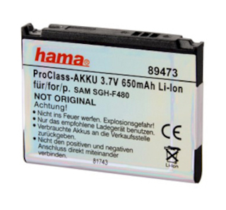 Аккумулятор Li-Ion Hama H-89473 3,7В/650мАч для Samsung SGH-F480