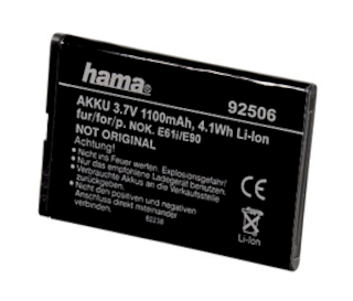 Аккумулятор Li-Ion Hama H-92506 3.7В/1100мАч для Nokia E71