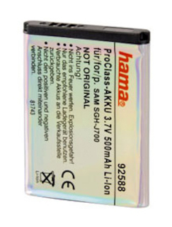 Аккумулятор Li-Ion Hama H-92588 3,7В/500мАч для Samsung SGH-J700