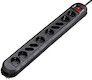 Сетевой удлинитель Hama Colour 3м (10розеток) black с выключателем/"защита от детей" (H-108890)