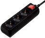 Сетевой удлинитель Hama H-108816 3м (3розетки) black с выключателем/"защита от детей"