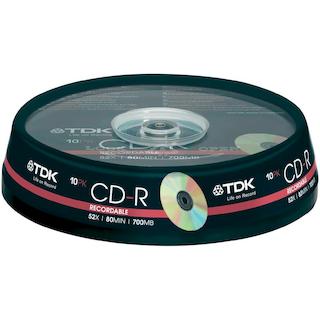 Диск CD-R TDK 700Mb 52x Cake Box (10шт) (t19539)