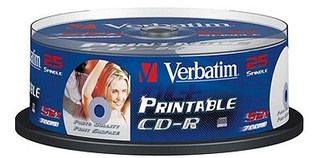 Диск CD-R Verbatim 700Mb 52x DataLife+ Cake Box Printable (25шт) 43439