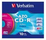 Диск CD-R Verbatim 700Mb 52x DataLife+ Slim Color (10шт) 43308