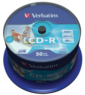 Диск CD-R Verbatim 700Mb 52x Wide Printable (50шт) 43309