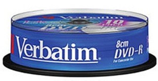 Диск DVD-R Verbatim 1.46Gb 4x 8cm Cake Box Printable (10шт) 43573