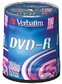 Диск DVD-R Verbatim 4,7Gb 16x Cake Box (100шт) 43549