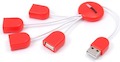 Хаб USB "Quarta" модель NDH - 621R 4 разъема USB , розового  цвета