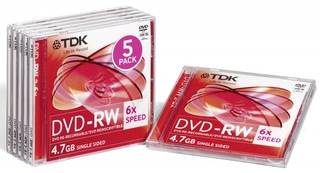 Диск TDK DVD-RW 4.7Gb 2x-6x FJC (5шт) (t19431) DVD-RW47ED5-D