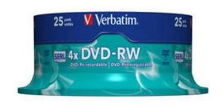 Диск DVD-RW Verbatim 4,7Gb 4x Cake Box (25шт) 43639