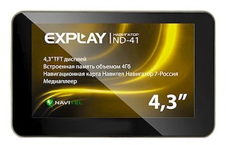 Навигатор Автомобильный GPS Explay ND-41 4.3" 480x272 4Gb microSD черный Navitel