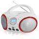 Аудиомагнитола BBK BX150U белый/красный