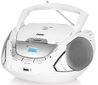 Аудиомагнитола BBK BX190U белый металлик