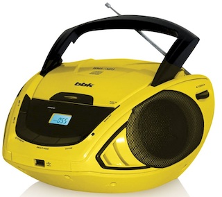Аудиомагнитола BBK BX190U черный/желтый