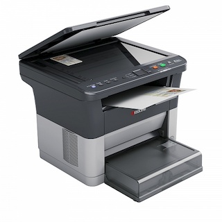 МФУ Лазерный Kyocera FS-1020MFP (А4, 20 ppm, 1200dpi, 25-400%, 64Mb, USB, цв. сканер, крышка, пуск. комплект)