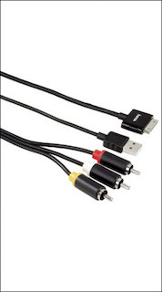 Кабель Hama 30PMFI для iPad 1/2/3/iPod/iPhone 3xRCA+USB 2.0-30pin 1.8м черный (H-106341)