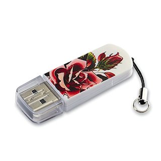Флеш Диск Verbatim 8Gb Mini Tattoo Edition 49881 USB2.0 Роза