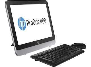 Моноблок HP ProOne 400 G1 i3 4160 (2.9)/8Gb/1Tb 7.2kHDG4400/DVDRW/CR/Windows 8.1 dwnW7Pro64/GbitEth/WiFi/BT/120W/клавиатура/мышь/Cam/черный/серебристы