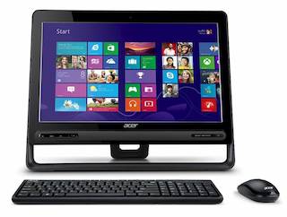 Моноблок Acer Aspire ZC-610 P 3556U (1.7)/4Gb/1Tb/DVDRW/CR/Free DOS/GbitEth/65W/клавиатура/мышь/Cam/черный 19.5" 1600x900