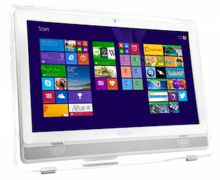 Моноблок MSI AE222-264RU i3 4170t (2.4)/4Gb/500Gb/HDG/DVDRW/CR/noOS/GbitEth/WiFi/BT/TV/клавиатура/мышь/Cam/белый 21.5" 1920x1080