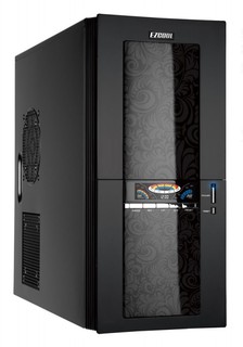 Корпус Ezcool V-480B black w/o PSU ATX 4*USB 1.5G E-SATA Audio LCD