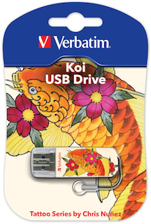 Флеш Диск Verbatim 16Gb Store n Go Mini Tattoo Koi 49886 USB2.0 белый