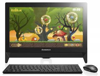 Моноблок Lenovo c20-05 19.5" Full HD E1 7010/2Gb/500Gb 7.2k/R2/DVDRW/Free DOS/клавиатура/мышь/Cam/черный 1920x1080