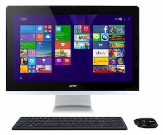 Моноблок Acer Aspire Z3-710 23.8" Full HD i3 4170t/4Gb/1Tb/GT840M 2Gb/DVDRW/Windows 10 Home Single Language 64/WiFi/BT/клавиатура/мышь 1920x1080