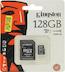 Флеш карта microSDXC 128Gb Class10 Kingston SDC10G2/128GB + adapter