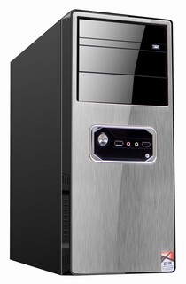Корпус HRCS CS-007GR black/silver w/o PSU ATX 2*USB audio SECC 0.5mm