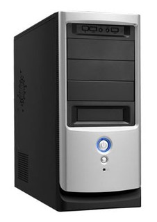 Корпус LinkWorld 321-59 black/silver C2228 w/o PSU ATX USB Audio Fan AirDuct