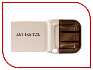 Флеш Диск USB 3.1 16Gb  A-Data DashDrive UC360 OTG, MicroUSB, Золотой