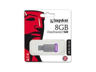 Флеш Диск USB 3.0 8Gb Kingston DataTraveler 50 DT50/8GB серебристый