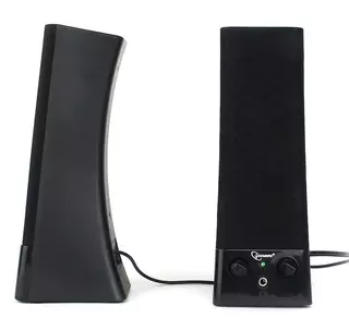 Колонки Gembird SPK-500, черный, 6 W, рег. громкости, разъём для наушников, питание от сети