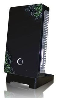 Корпус Ezcool W-100Q black+green bubbles 60W miniITX card reader USB 2.0 Audio