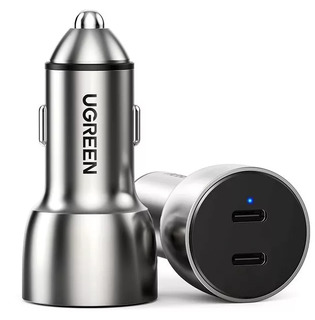 Автомобильное з/у UGREEN CD213 (70594) USB-C PD+USB-C PD 36W Fast Car Charger. Цвет: серый космос