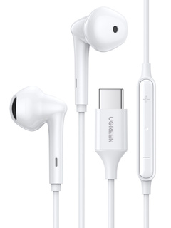 Гарнитура UGREEN EP101 (60700) Wired Earphones with Type-C Connector. Цвет: белый
