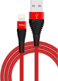 Кабель TFN USB/Lightning FORZA, 1м красный/черный (TFN-CFZLIGUSB1MRD)